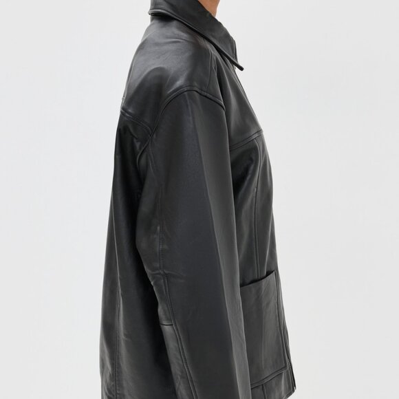 Reformation x Veda Bennett Oversized Leather Bomber - Picture 4 of 5
